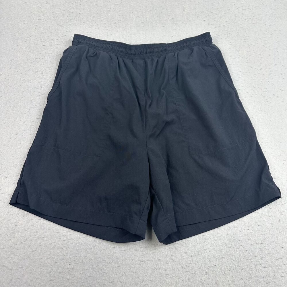 Land's End Shorts Women's Medium 10 12 Black Lined Pull On Drawstring Nylon 5.5"